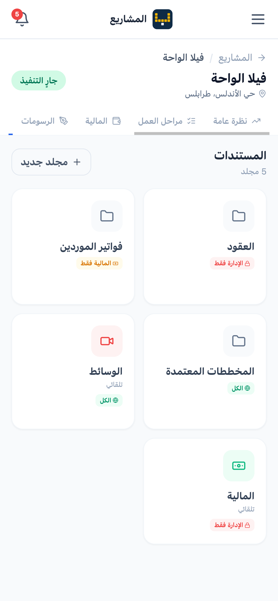 المستندات ومجلداتها